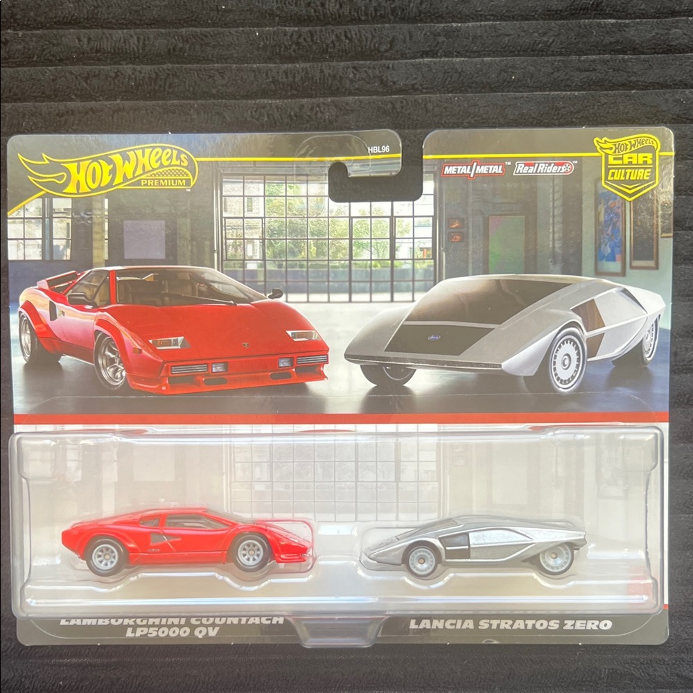 Hot Wheels Red Lamborghini and Silver Lancia Set